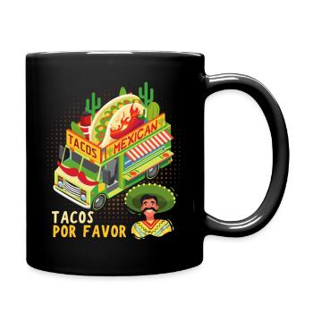 Tacos Mexican Food Truck Saying Sombrero Hat - Full Colour Mug - black - Right