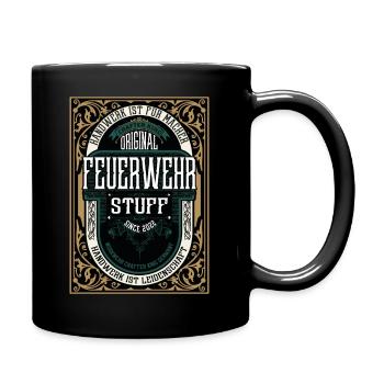 Original Feuerwehr, Robustes Handwerker-Shirt - Tasse einfarbig - Schwarz - Rechts