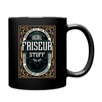 Original Friseur, Robustes Handwerker-Shirt - Tasse einfarbig - Schwarz - Rechts