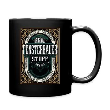 Original Fensterbauer, Robustes Handwerker-Shirt - Tasse einfarbig - Schwarz - Rechts