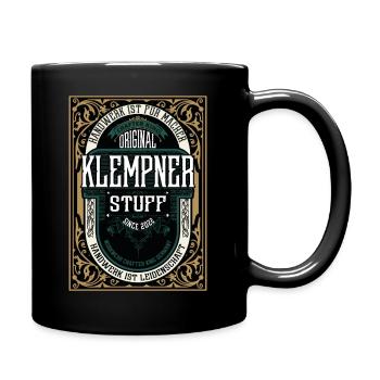 Original Klempner, Robustes Handwerker-Shirt - Tasse einfarbig - Schwarz - Rechts