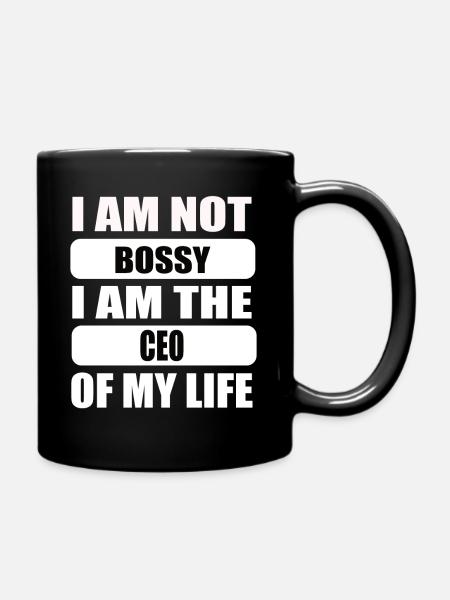 I'm not bossy I'm the CEO of my life - Full Colour Mug - black