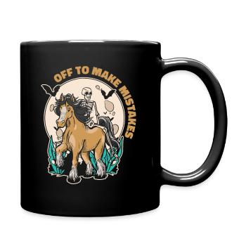 Skelett Reitpferd Fehler Reiten - Tasse einfarbig - Schwarz - Rechts