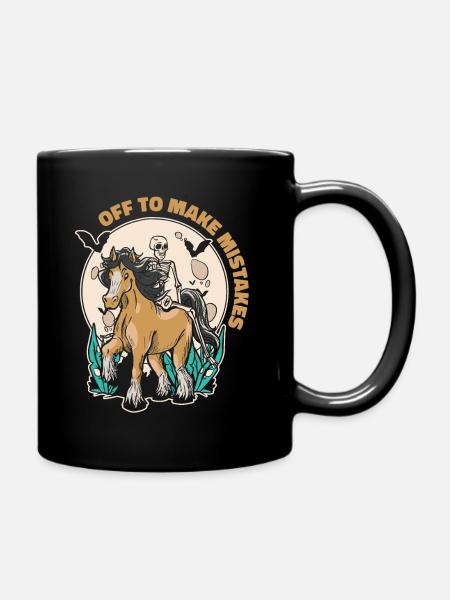 Skelett Reitpferd Fehler Reiten - Tasse einfarbig - Schwarz