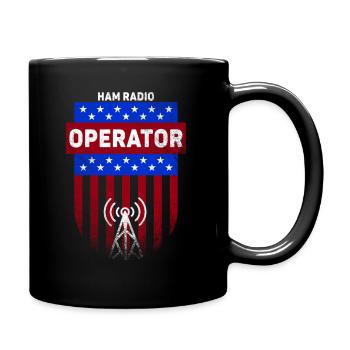 Ham Radio Operator US Flag - Full Colour Mug - black - Right