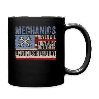 Mechaniker sterben niemals Auto-Enthusiast - Tasse einfarbig - Schwarz - Rechts
