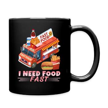 Fast Food, Street Food, Fast Food Street-Food Truck - Full Colour Mug - black - Right
