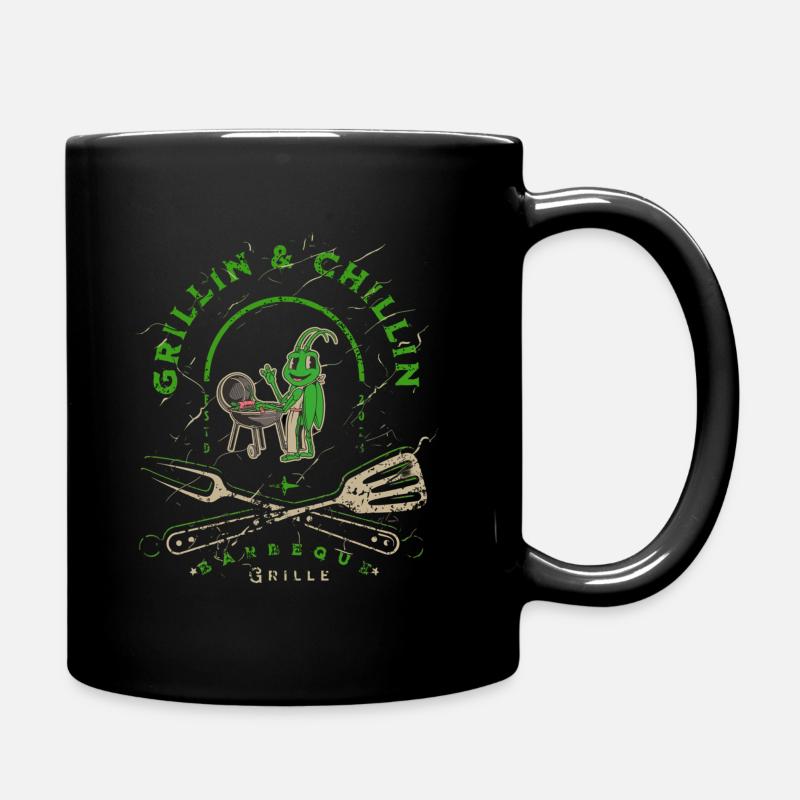 Lustiges Grille am Bratort Barbecue - Tasse einfarbig - Schwarz