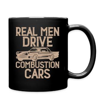 De vrais hommes conduisent des voitures à combustion - Mug uni - noir - Droite