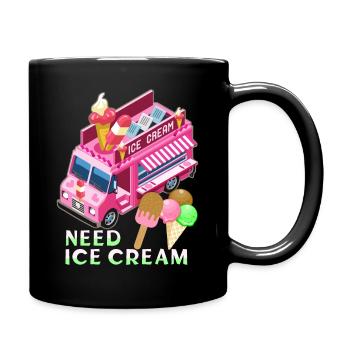 Vendeur de crème glacée, vendeur de crème glacée food truck - Mug uni - noir - Droite