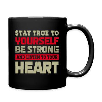 listen to your heart - Tasse einfarbig - Schwarz - Rechts