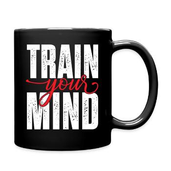 Train your mind - Tasse einfarbig - Schwarz - Rechts