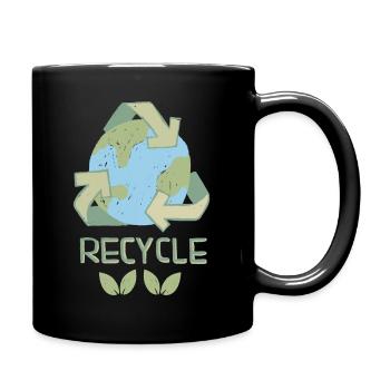Recyclage Recyclage Conception peinte à la main Protection de l’environnement - Mug uni - noir - Droite