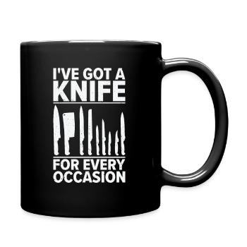 Messersammler Messer Sammeln - Tasse einfarbig - Schwarz - Rechts