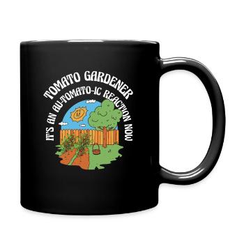 Tomato Gardening Lover Lustiger Gärtner - Tasse einfarbig - Schwarz - Rechts