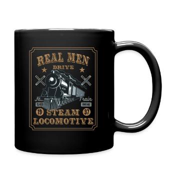 Conducteur de locomotive à vapeur et de locomotive d’entraînement ferroviaire - Mug uni - noir - Droite