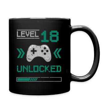 Niveau 18 débloqué - Chemise Gamer 18e anniversaire - Mug uni - noir - Droite