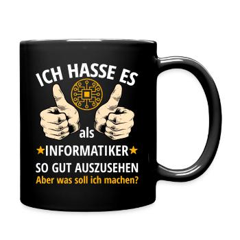 Informatiker Spruch Lustig Programmierer - Tasse einfarbig - Schwarz - Rechts