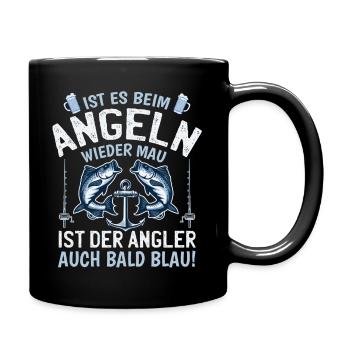 Angler Geschenkidee Angeln Geschenke Angel Spruch - Tasse einfarbig - Schwarz - Rechts