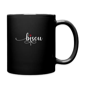 Bisous Kuss Trendy Chic Relax Angesagt Statement - Tasse einfarbig - Schwarz - Rechts