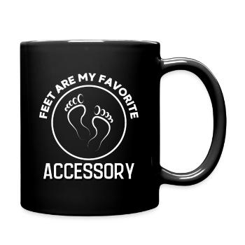 Füße sind mein liebstes Accessoire - Tasse einfarbig - Schwarz - Rechts