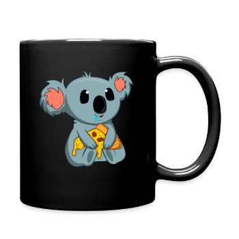 Pizza Eater Koala Lovers Animal Koala Bear - Full Colour Mug - black - Right