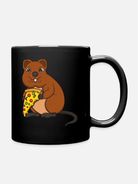 Pizzaflüsterer Quokka-Liebhaber Wildtier Tier - Tasse einfarbig - Schwarz
