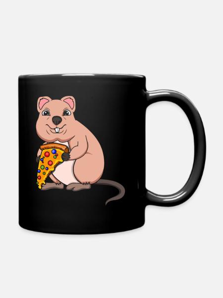 Quokka-Liebhaber Quokka-Flüsterer Tier-Pizza - Tasse einfarbig - Schwarz