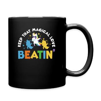 Rainbow Animal Singing Playing Unicorn Lover - Full Colour Mug - black - Right