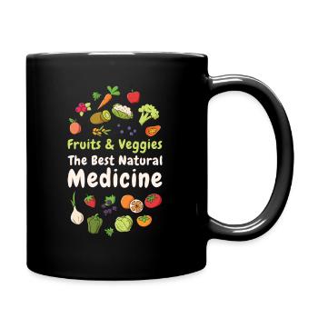 Natural Medicine Vegan Vegetables Fruit Lover - Full Colour Mug - black - Right