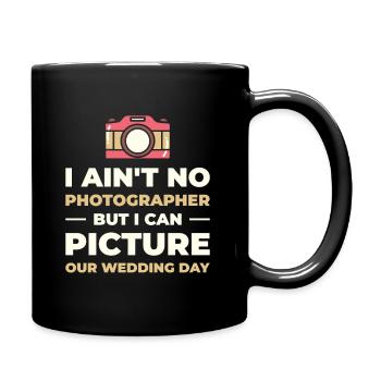 Couple Camera Romance Wedding Day Pick Up Lines - Full Colour Mug - black - Right