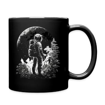 Drawing Astronaut Space Gift Motif - Full Colour Mug - black - Right