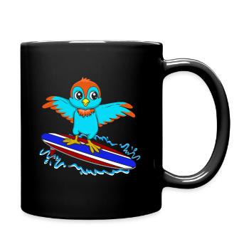 Surfen Tier Vogelliebhaber Ornithologie Vogel - Tasse einfarbig - Schwarz - Rechts