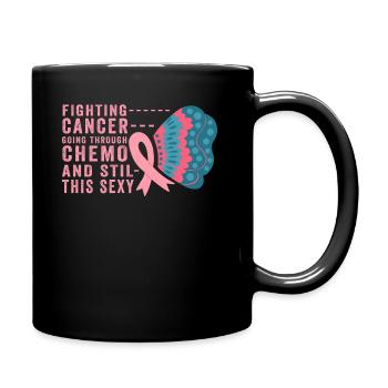 Citation inspirante pour les combattants du cancer Hommes Femmes Chimio - Mug uni - noir - Droite