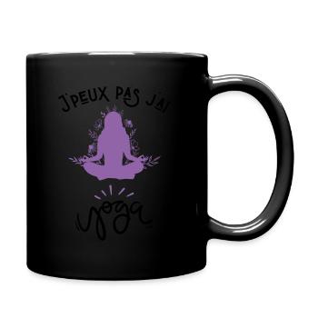 Femme yoga - Mug uni - noir - Droite
