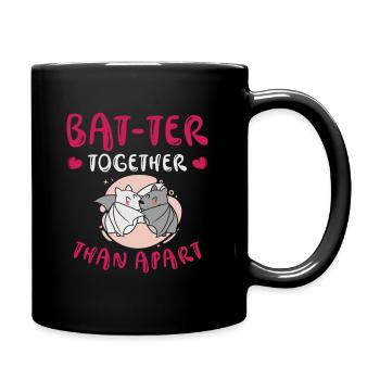Câlin de la Saint-Valentin Paire de chauves-souris mignonnes - Mug uni - noir - Droite