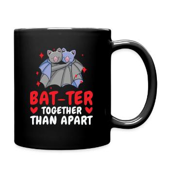 Câlin de la Saint-Valentin Paire de chauves-souris mignonnes - Mug uni - noir - Droite
