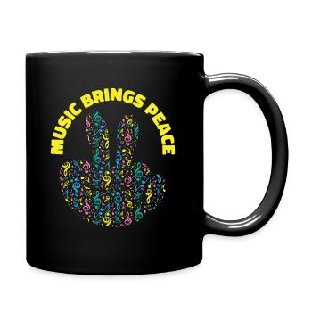 Friedensliebhaber Musik Noten Musiker - Tasse einfarbig - Schwarz - Rechts