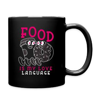Essen ist meine Liebessprache - Tasse einfarbig - Schwarz - Rechts