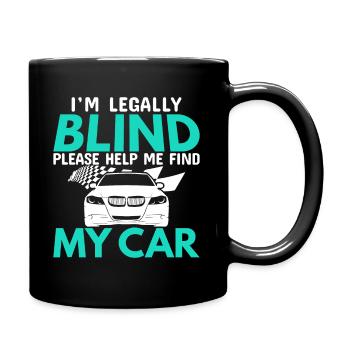 I am legally blind please help me car - Full Colour Mug - black - Right