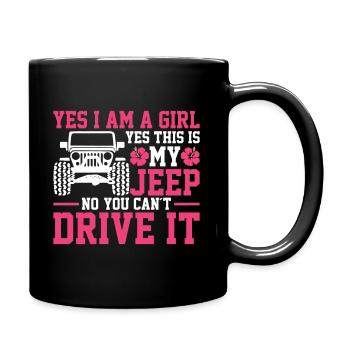 Ja Ich Bin Ein Mädchen Ja Das Ist Mein Auto - Tasse einfarbig - Schwarz - Rechts