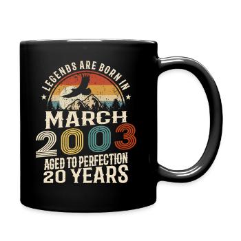 March 2003 - 20 years old - 20th birthday - Full Colour Mug - black - Right