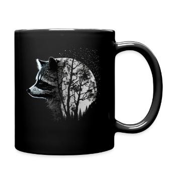 Raccoon Animal Motif Gift Animal Forest Funny - Full Colour Mug - black - Right
