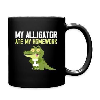 My alligator ate my homework - Tasse einfarbig - Schwarz - Rechts