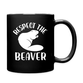 Respect the Beaver - Tasse einfarbig - Schwarz - Rechts