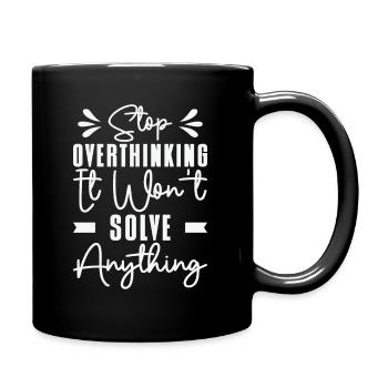 Trop penser à l’art au trait Surpenseur Peur Dessin - Mug uni - noir - Droite