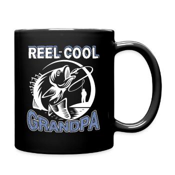 Fishing Reel Cool Grandpa Fishing - Full Colour Mug - black - Right