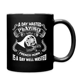 French Horn A Day Playing French Horn - Full Colour Mug - black - Right