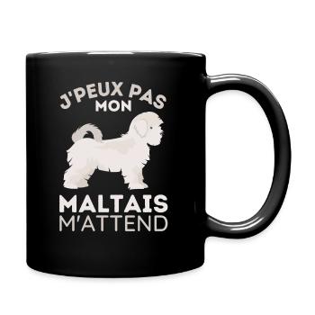 Chien maltais 2 - Mug uni - noir - Droite
