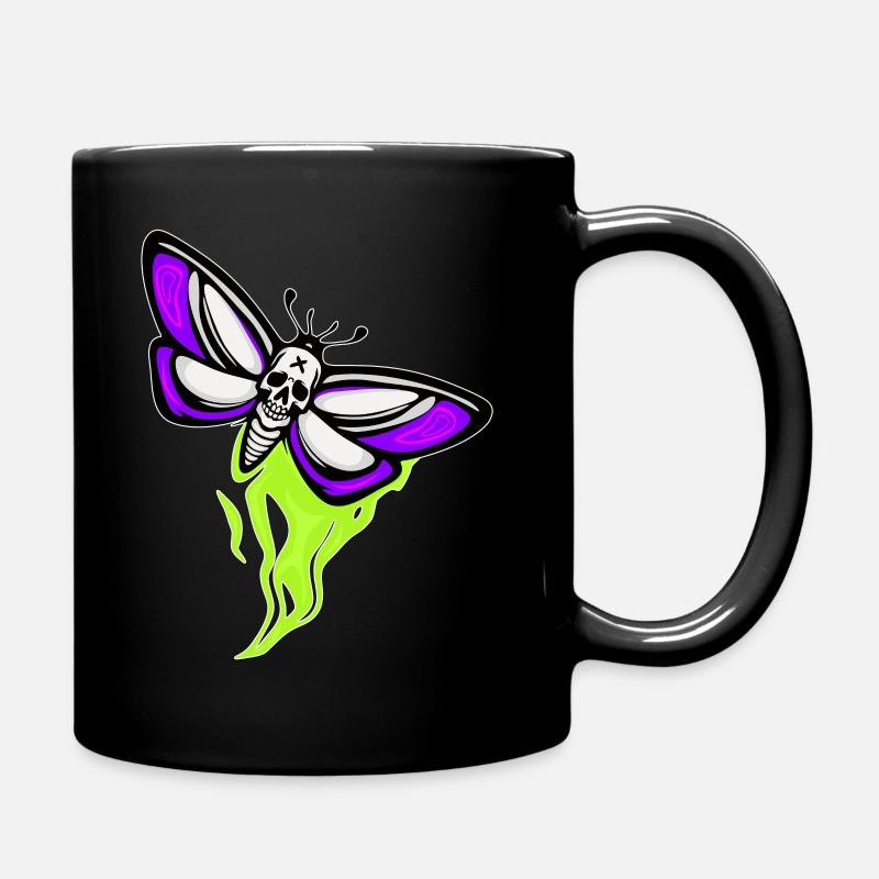 Motte Skull Schaedel - Tasse einfarbig - Schwarz